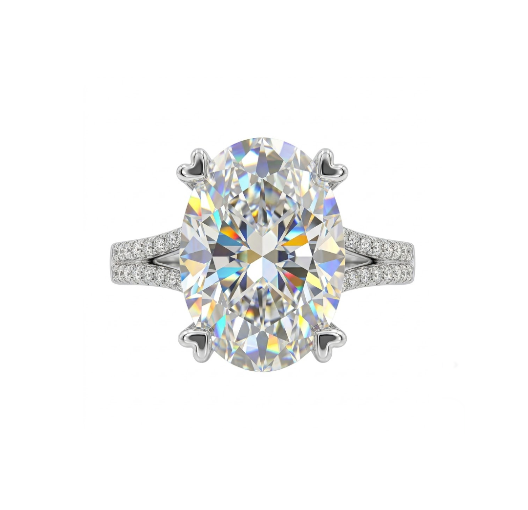 Oval Lab-Grown Diamond Engagement Ring | 14K White Gold | Diamond | Solitaire - Brownee Jewelers