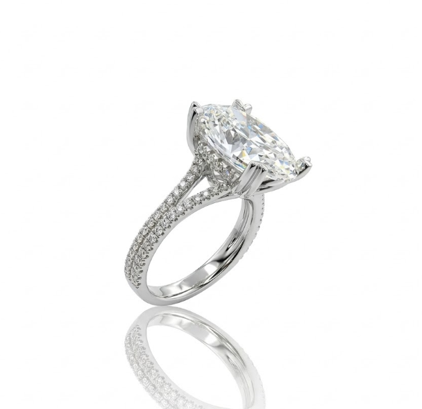 Oval Lab-Grown Diamond Engagement Ring | 14K White Gold | Diamond | Solitaire - Brownee Jewelers