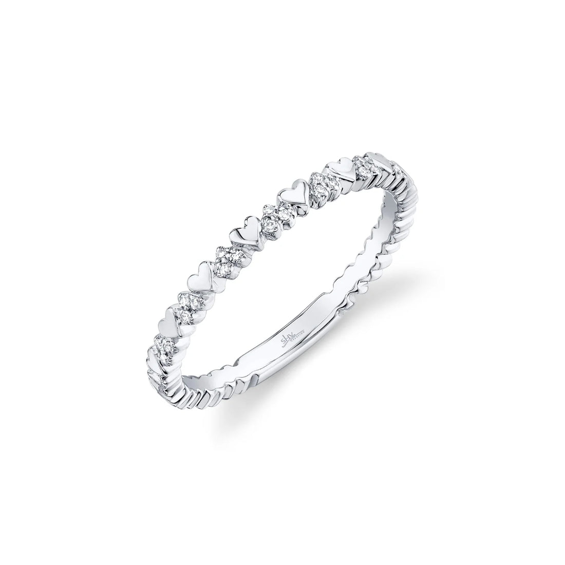 .05 TOTAL CARAT WEIGHT DIAMOND HEART BAND IN 14K WHITE GOLD