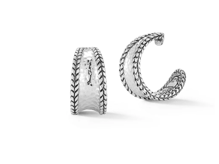 Sterling Silver hammered hoop earrings 