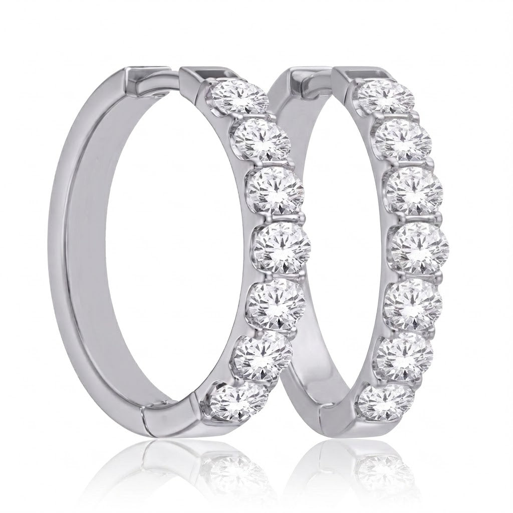 Round Lab-Grown Diamond Hoop Earrings