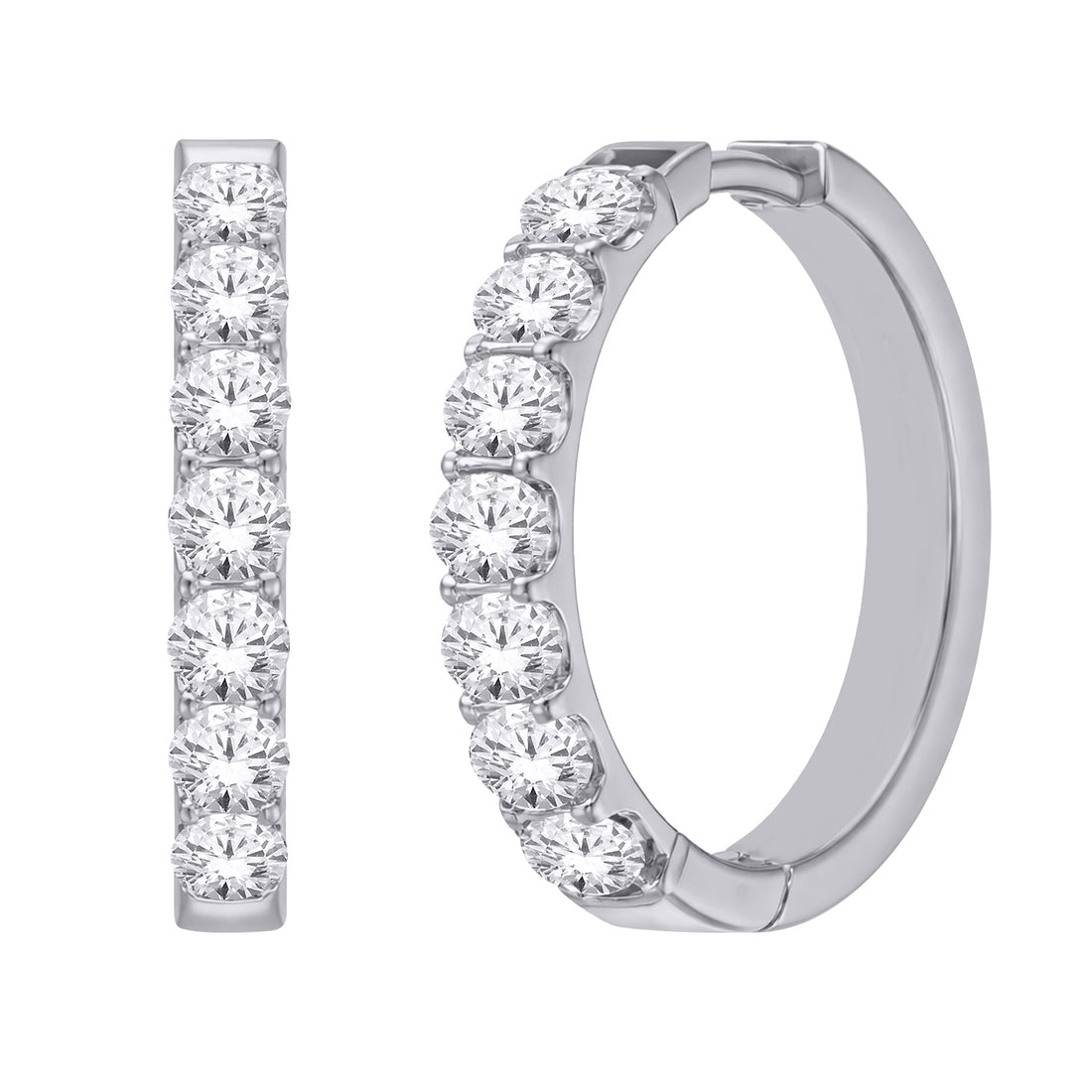 Round Lab-Grown Diamond Hoop Earrings