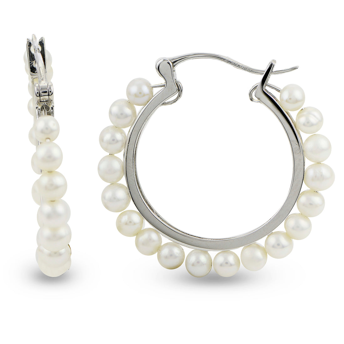 Freshwater Pearl 30mm Hoop Earrings