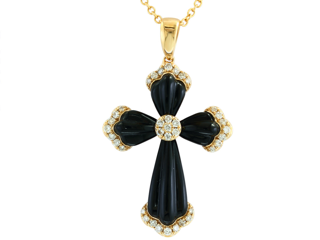 EFFY ONYX CROSS PENDANT 