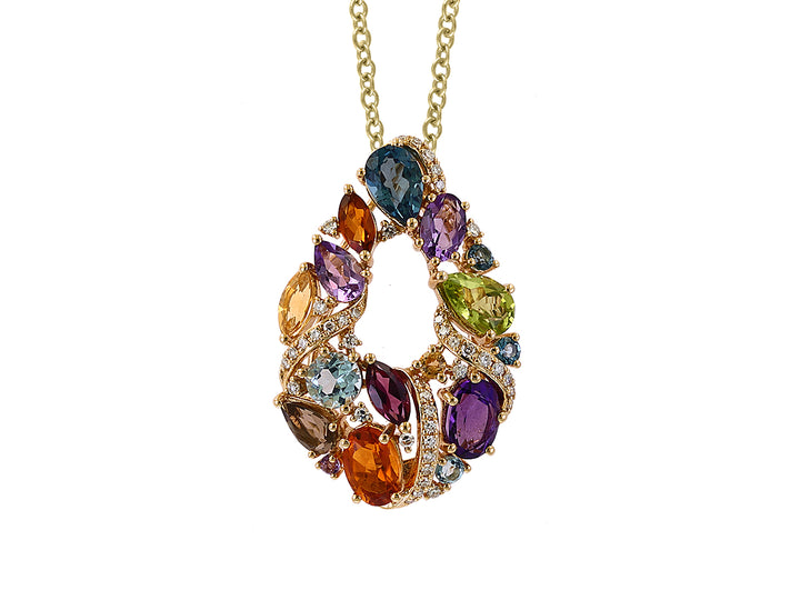 EFFY 14KT Yellow Gold 4.00 CTW Multi-Gemstone Pendant