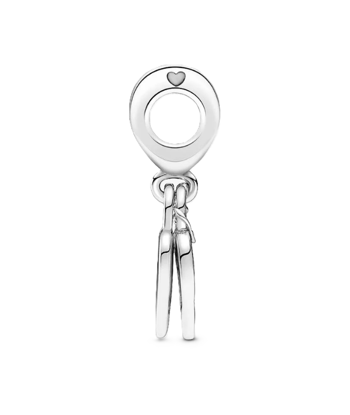 Pandora Rose Heart and Heart with "I love you more than anything" Engraving Double Dangle Charm in Sterling Silver