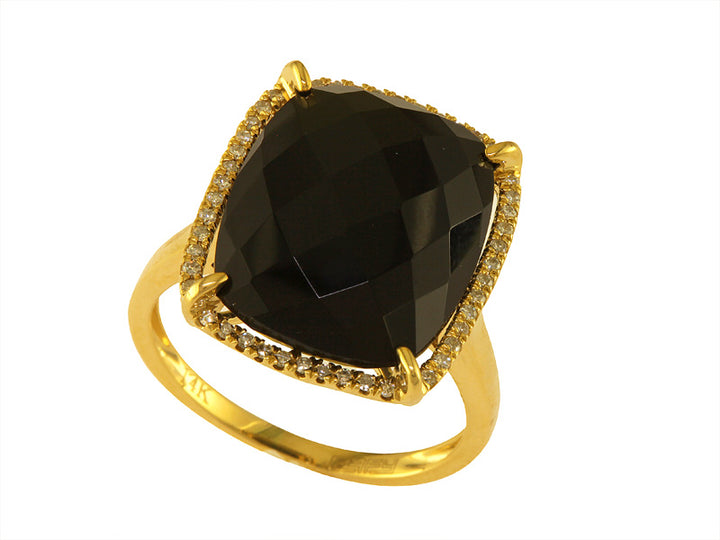 DIAMOND AND ONYX RING 