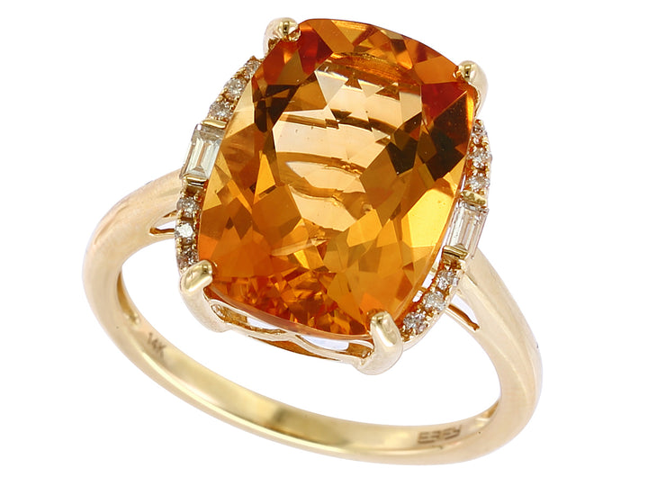 DIAMOND AND CITRINE RING 