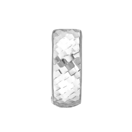 Diamond Cut Hoops in Rhodium-Plated Sterling Silver