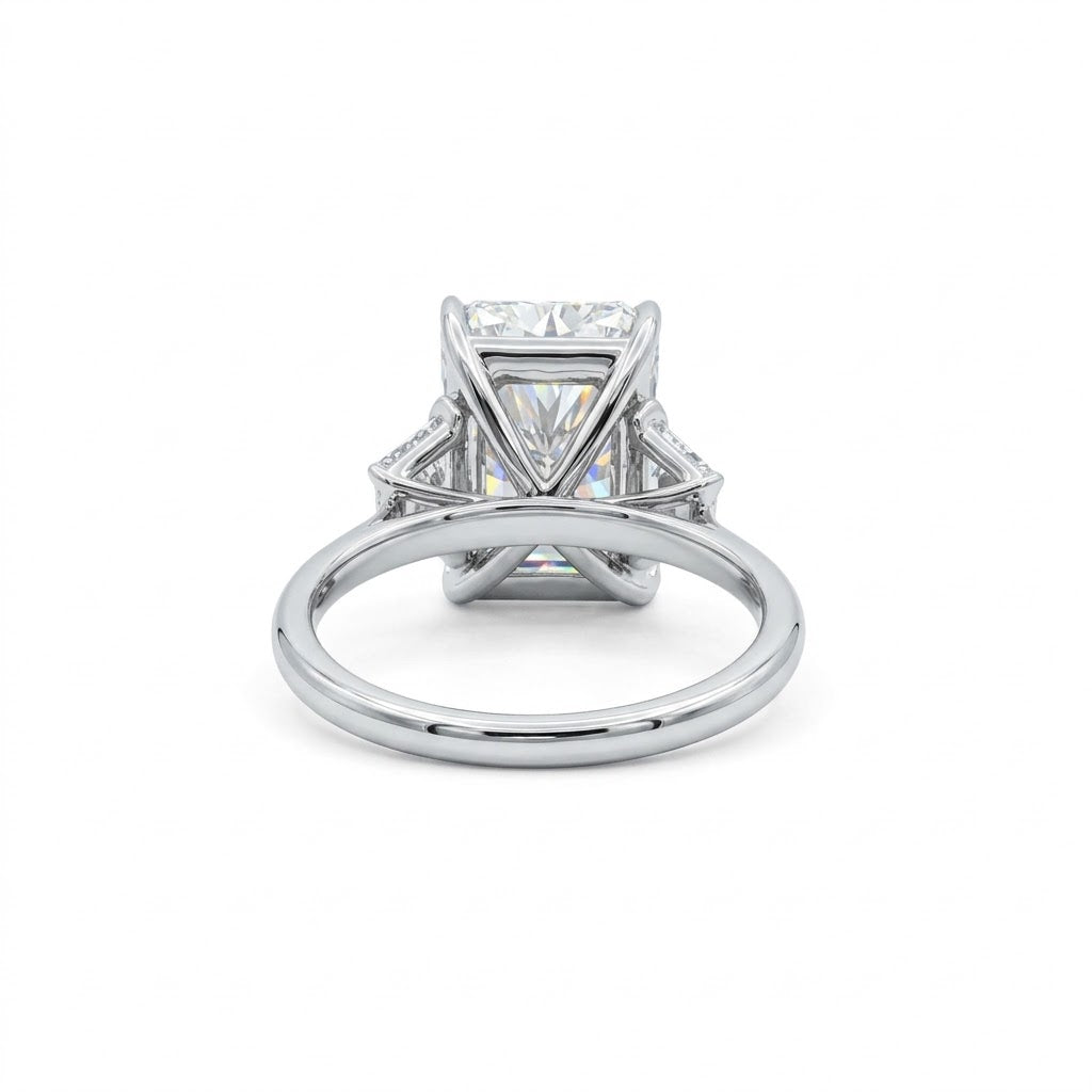 RADIANT LAB-GROWN DIAMOND ENGAGEMENT RING | 7.05CT | 14K WHITE GOLD | LGD-JOR8125-GW6 - Brownee Jewelers