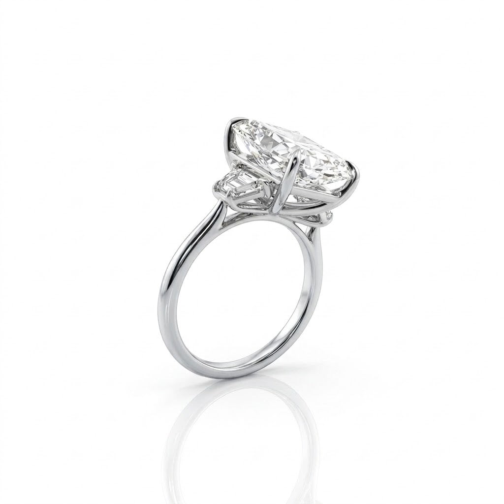 RADIANT LAB-GROWN DIAMOND ENGAGEMENT RING | 7.05CT | 14K WHITE GOLD | LGD-JOR8125-GW6 - Brownee Jewelers