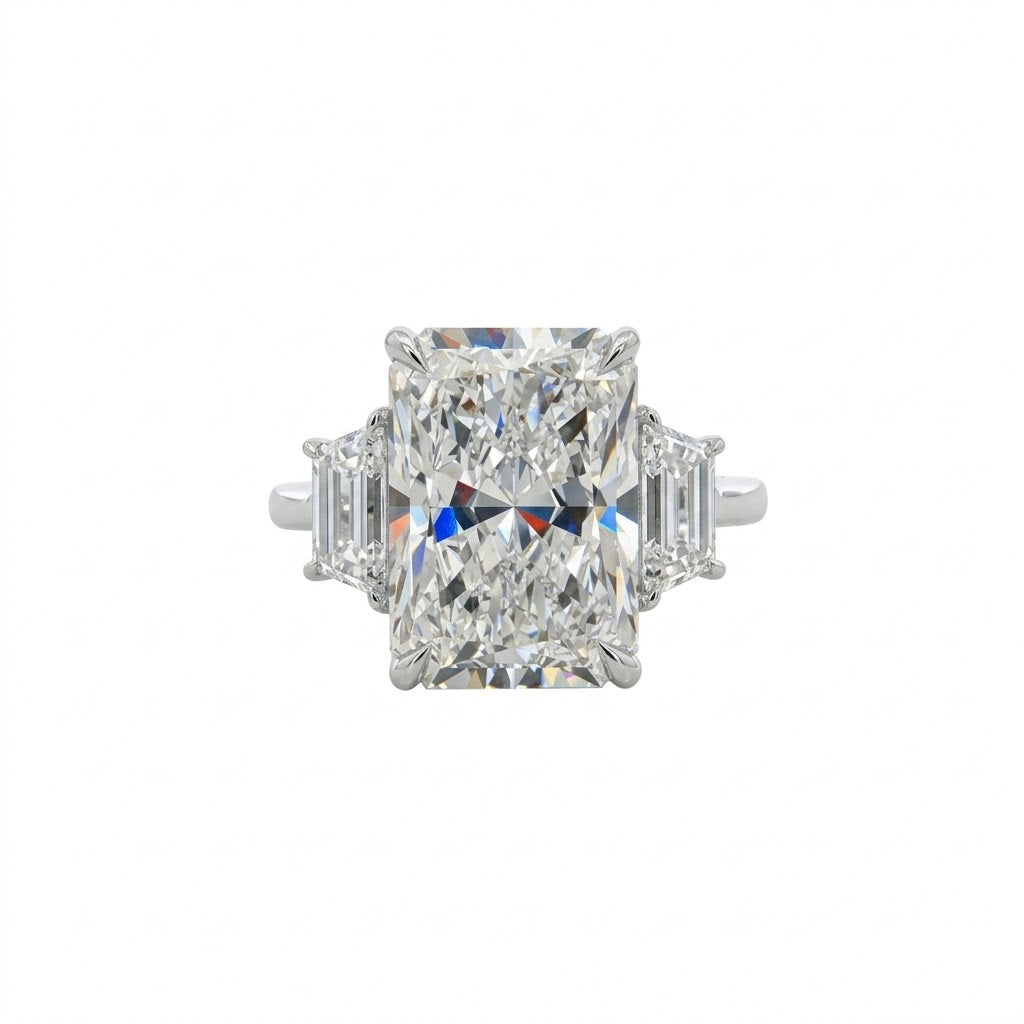 RADIANT LAB-GROWN DIAMOND ENGAGEMENT RING | 7.05CT | 14K WHITE GOLD | LGD-JOR8125-GW6 - Brownee Jewelers