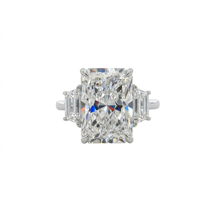 RADIANT LAB-GROWN DIAMOND ENGAGEMENT RING | 7.05CT | 14K WHITE GOLD | LGD-JOR8125-GW6 - Brownee Jewelers