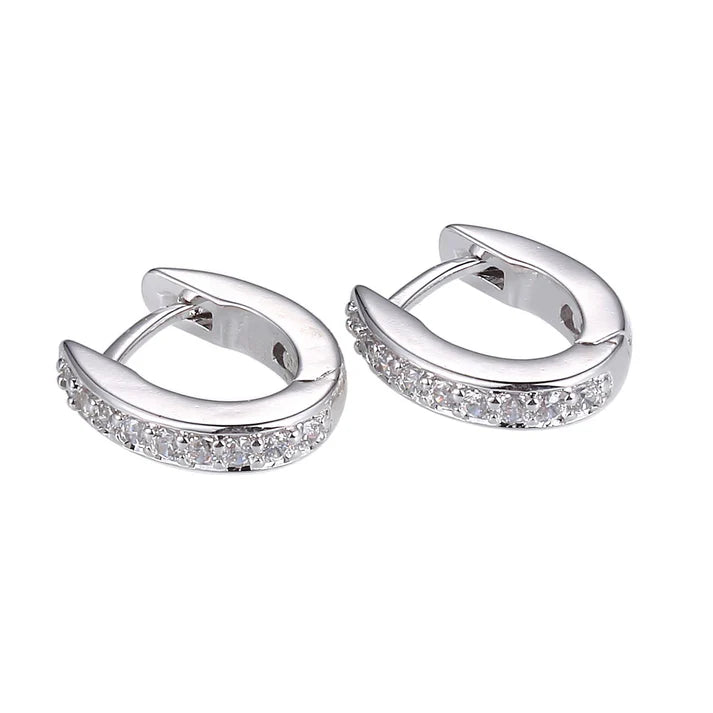 Sterling Silver DiamondLite Cubic Zirconia Mini Huggie Earrings