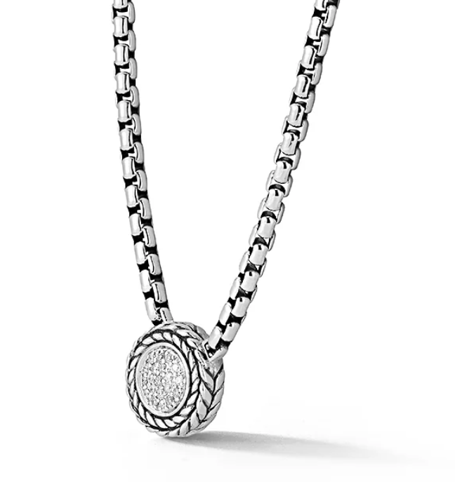 Sterling Silver Diamond Pendant 