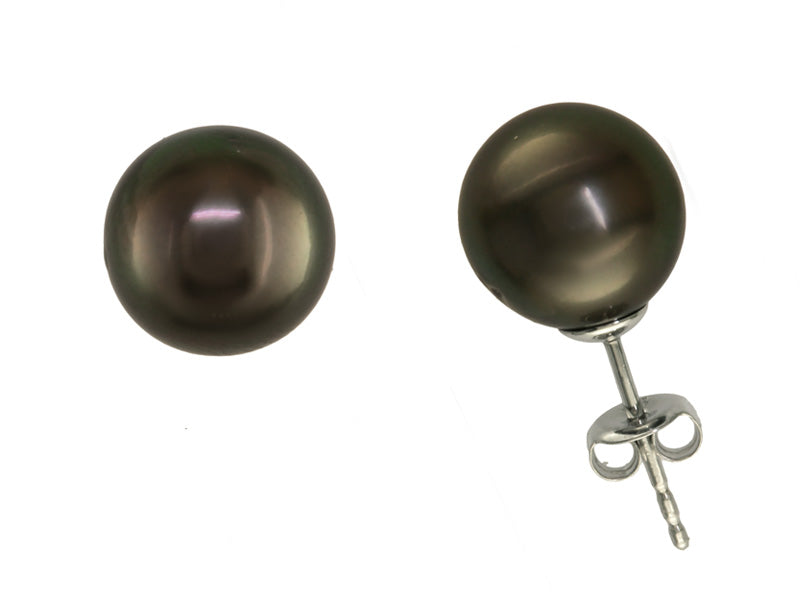 EFFY 14K White Gold 5–7mm Black Tahitian Pearl Stud Earrings