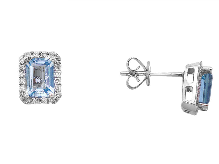 AQUAMARINE DIAMOND EARRINGS
