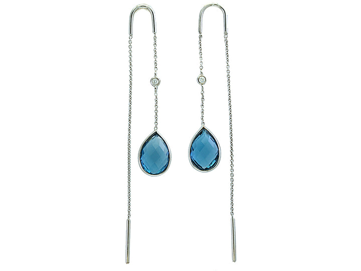 EFFY BLUE TOPAZ THREADED EARRINGS