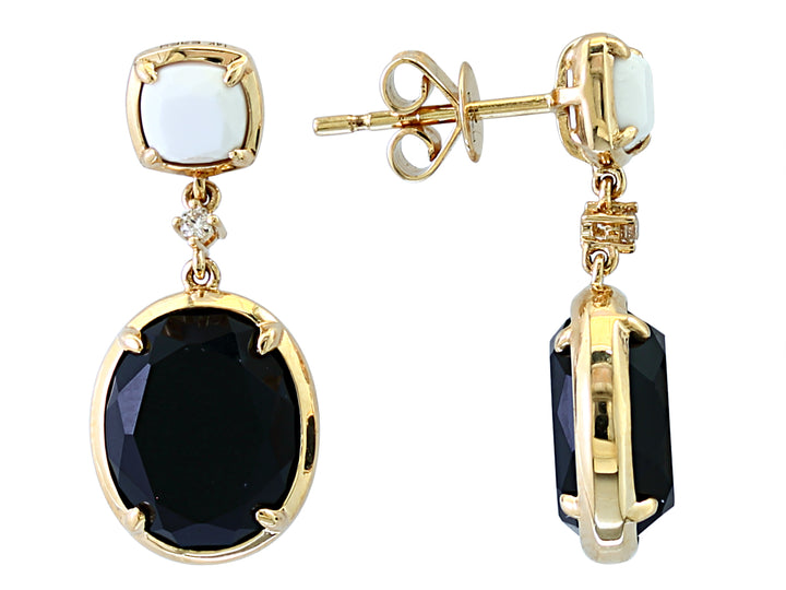 EFFY AGATE & ONYX DANGLE EARRINGS 