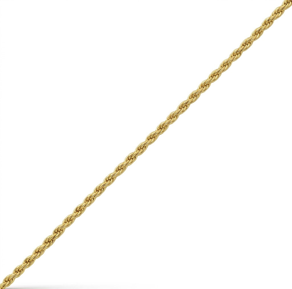 2.8MM Width and 22 Inch Length Solid Diamond-Cut Rope Chain Necklace in Sterling Silver with 18K Gold Plating Finish