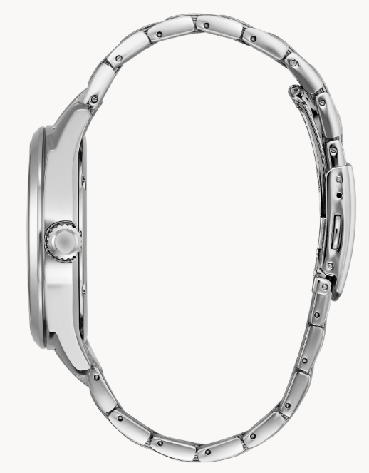 A modern classic rediscovered with this analog day/date dress timepiece.