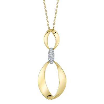 Diamond Mobius Pendant Necklace | 14K Two-Tone Gold | 0.10 ctw | Infinity Necklace - Brownee Jewelers