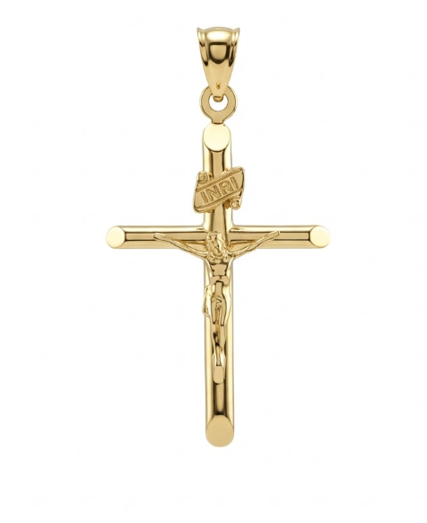 10K Yellow Gold Crucifix Cross Charm | Classic Religious Pendant - Brownee Jewelers