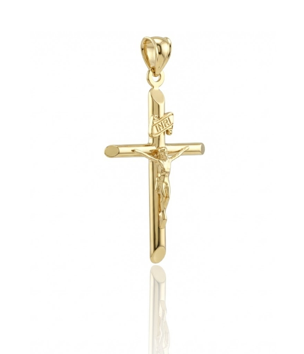 10K Yellow Gold Crucifix Cross Charm | Classic Religious Pendant - Brownee Jewelers