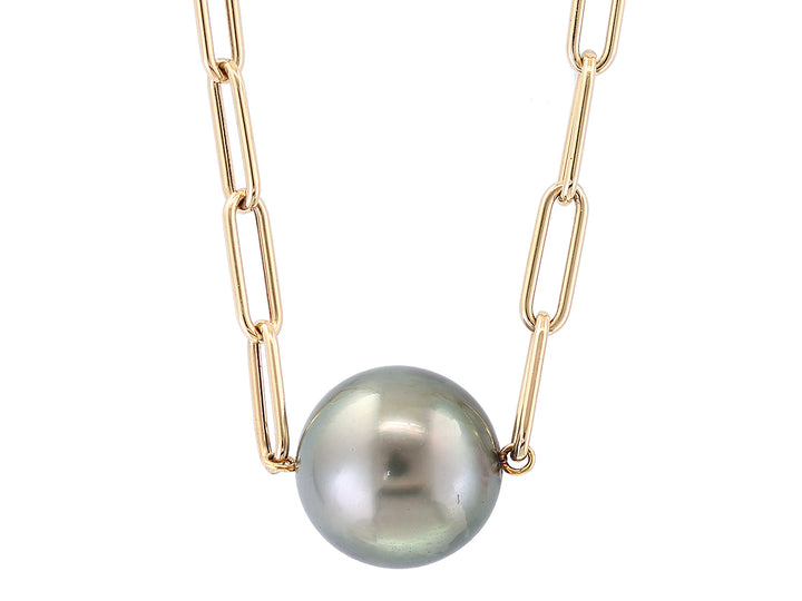EFFY BLACK TAHITIAN PEARL SOLITAIRE PENDANT 