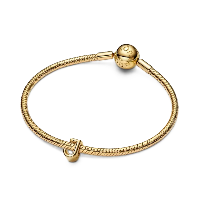 Pandora Letter "J" Charm in 14K Gold Plating