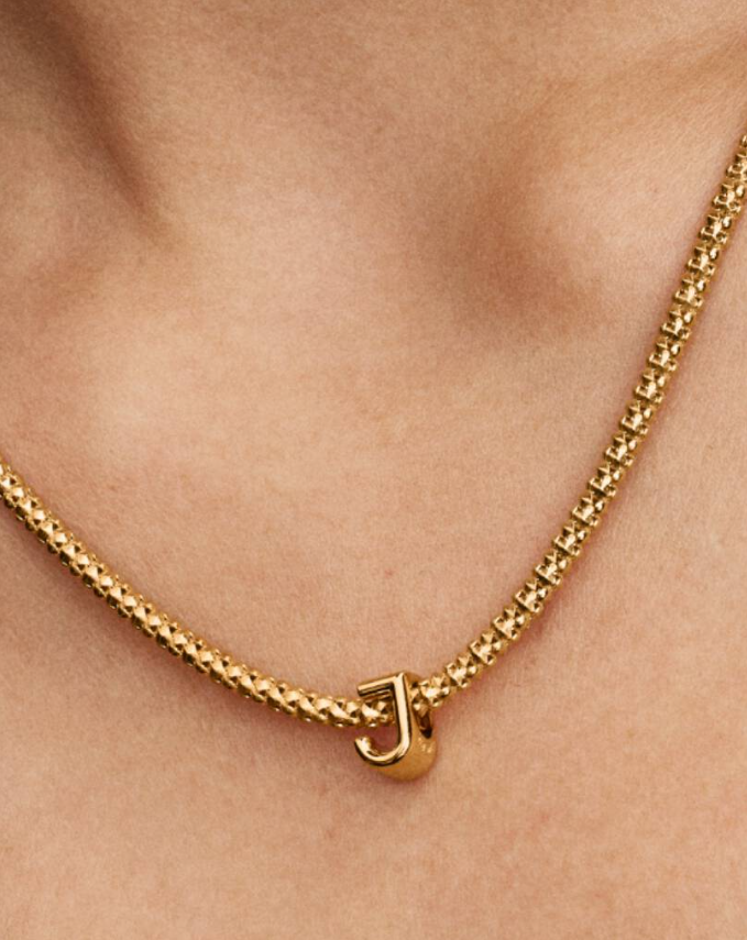 Pandora Letter "J" Charm in 14K Gold Plating
