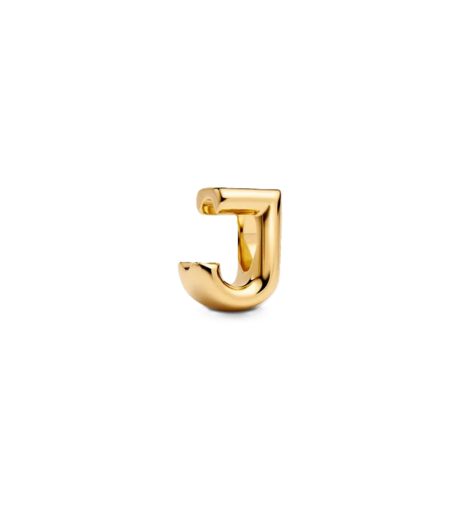 Pandora Letter "J" Charm in 14K Gold Plating