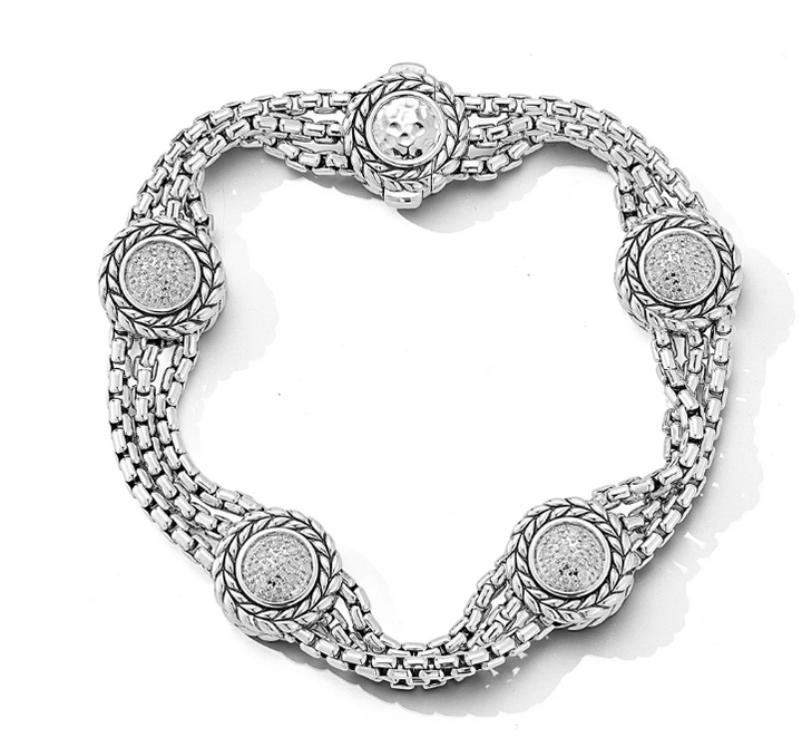 JAI sterling silver Diamond pave Bracelet