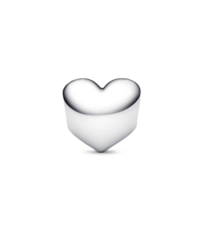 Pandora January Birthstone Heart Charm in Sterling Silver with Red Man-Made Crystal