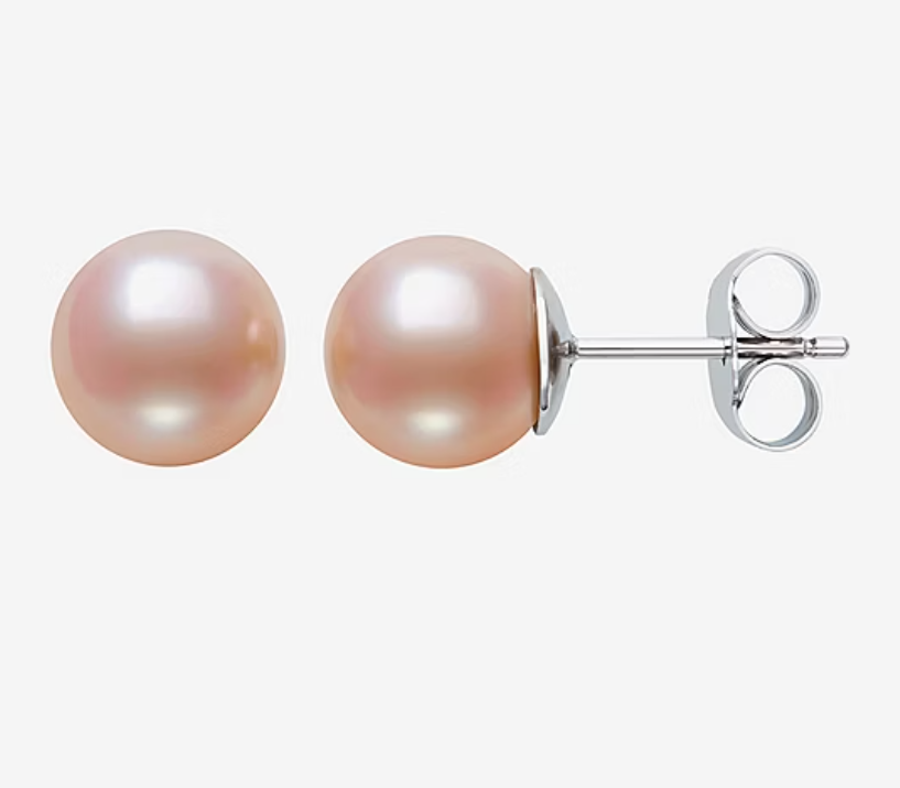 Sterling Silver 6–7mm Pink Freshwater Pearl Stud Earrings