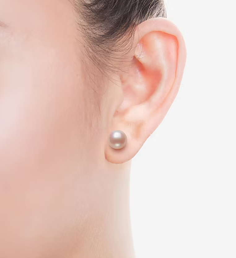 Sterling Silver 6–7mm Pink Freshwater Pearl Stud Earrings
