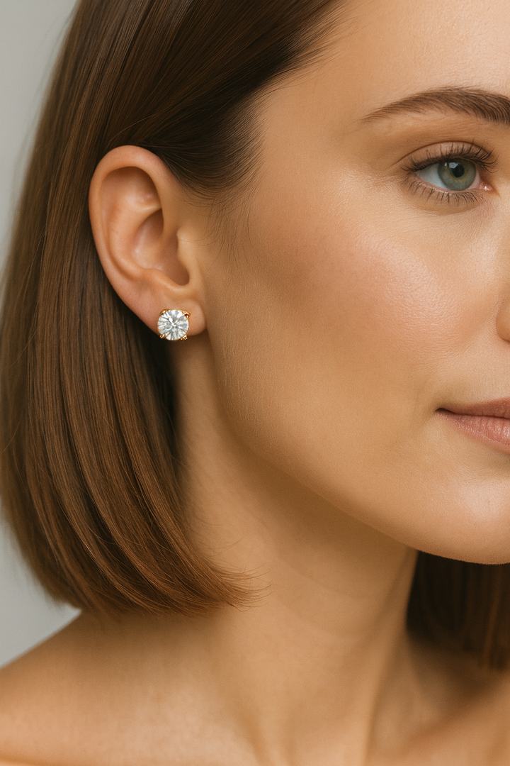 14K Yellow Gold 2.00ct Lab-Grown Diamond Stud Earrings (4-Prong)