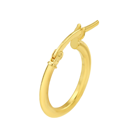 13 × 10 mm Knife Edge Oval Hoop Earrings | 14K Yellow Gold | High Polish Tube Hoops - Brownee Jewelers