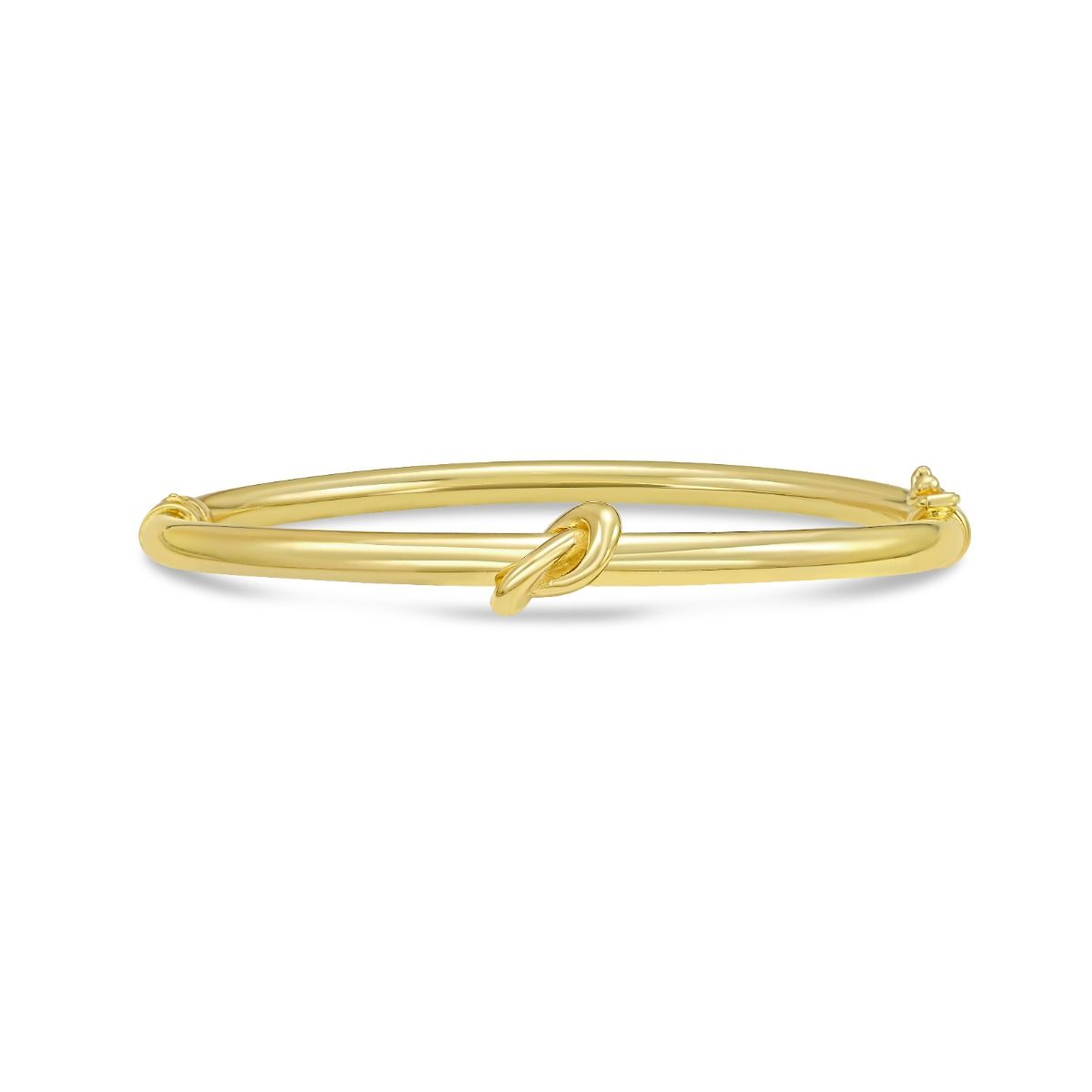 Gold-Plated Stainless Steel Knot 7.25 Inch Bangle Bracelet