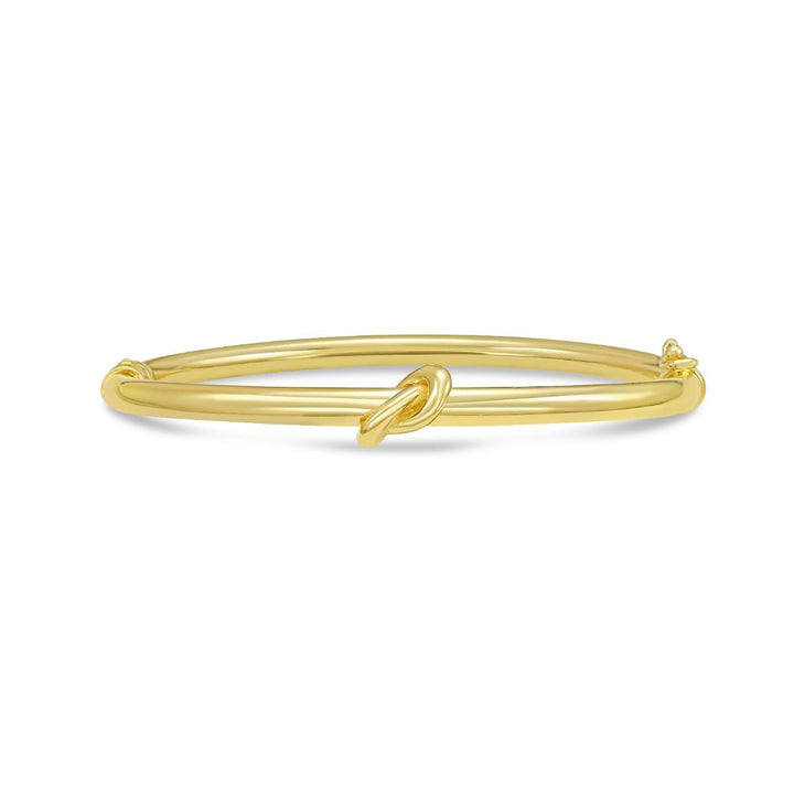 Gold-Plated Knot Bangle Bracelet | Gold-Plated Stainless Steel | Polished Knot Design | 7.25 Inch Bangle | AGYB10668-0725 - Brownee Jewelers