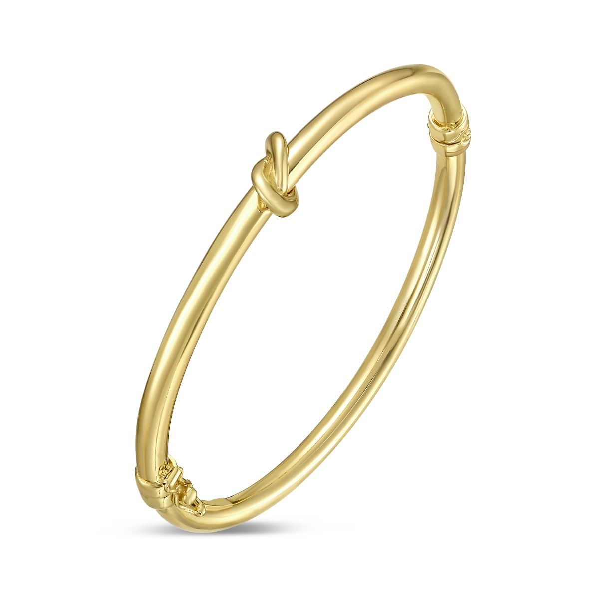 Gold-Plated Stainless Steel Knot 7.25 Inch Bangle Bracelet