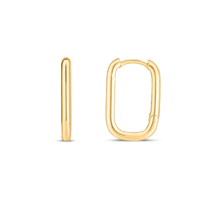 Large Paperclip Huggie Hoop Earrings | 10K Yellow Gold | Snap Closure | Polished Finish | ZE14762 - Brownee Jewelers