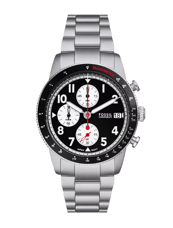 Sport Tourer Chronograph Watch | Fossil | Stainless Steel | Black Dial | 22mm Bracelet - Brownee Jewelers