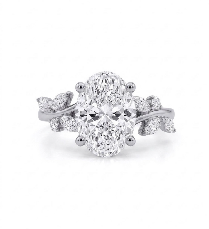 1 CT Oval Lab-Grown Diamond Engagement Ring | 10K White Gold | 1.25 CTTW | LGR49190-125 - Brownee Jewelers