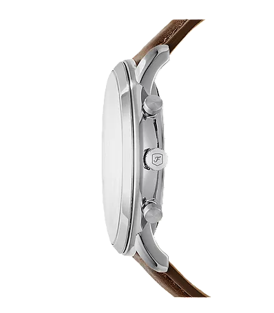 Neutra Chronograph Watch | Fossil | Stainless Steel | Cream Dial | Brown Leather Strap - Brownee Jewelers