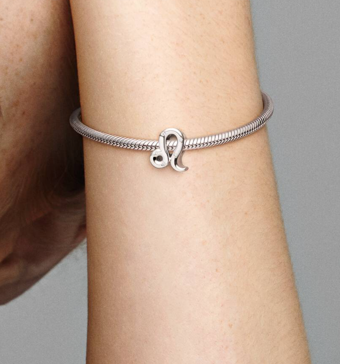 Pandora Leo Zodiac Charm in Sterling Silver with Clear Cubic Zirconia