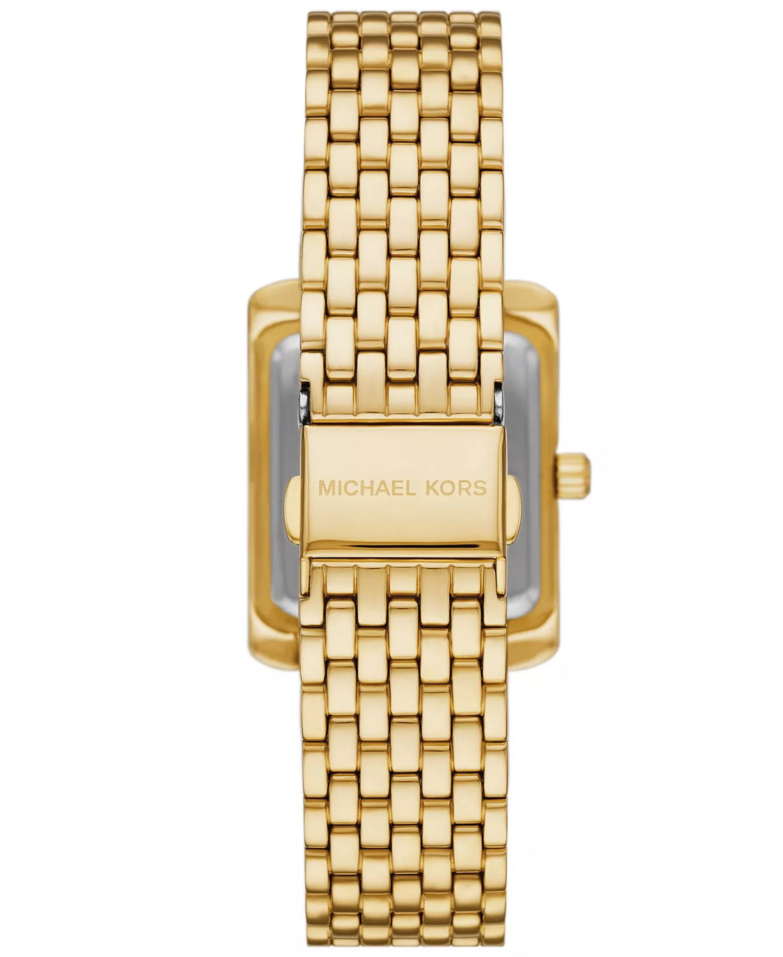 Emery Three-Hand Watch | Michael Kors | Gold-Tone Stainless Steel | 33mm x 27mm Rectangular Case | Green Dial Crystal Accents - Brownee Jewelers