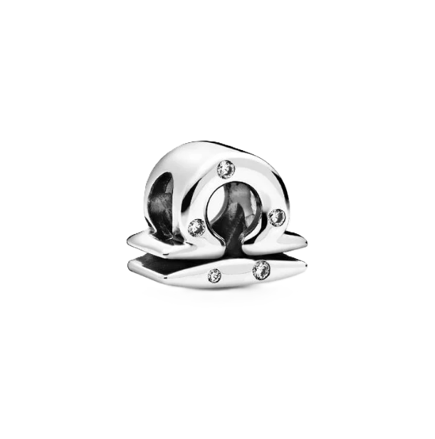 Pandora Libra Zodiac Charm in Sterling Silver with Clear Cubic Zirconia