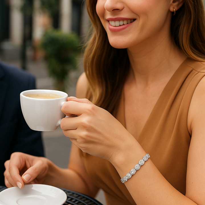 Lab Grown Oval Diamond Tennis Bracelet 