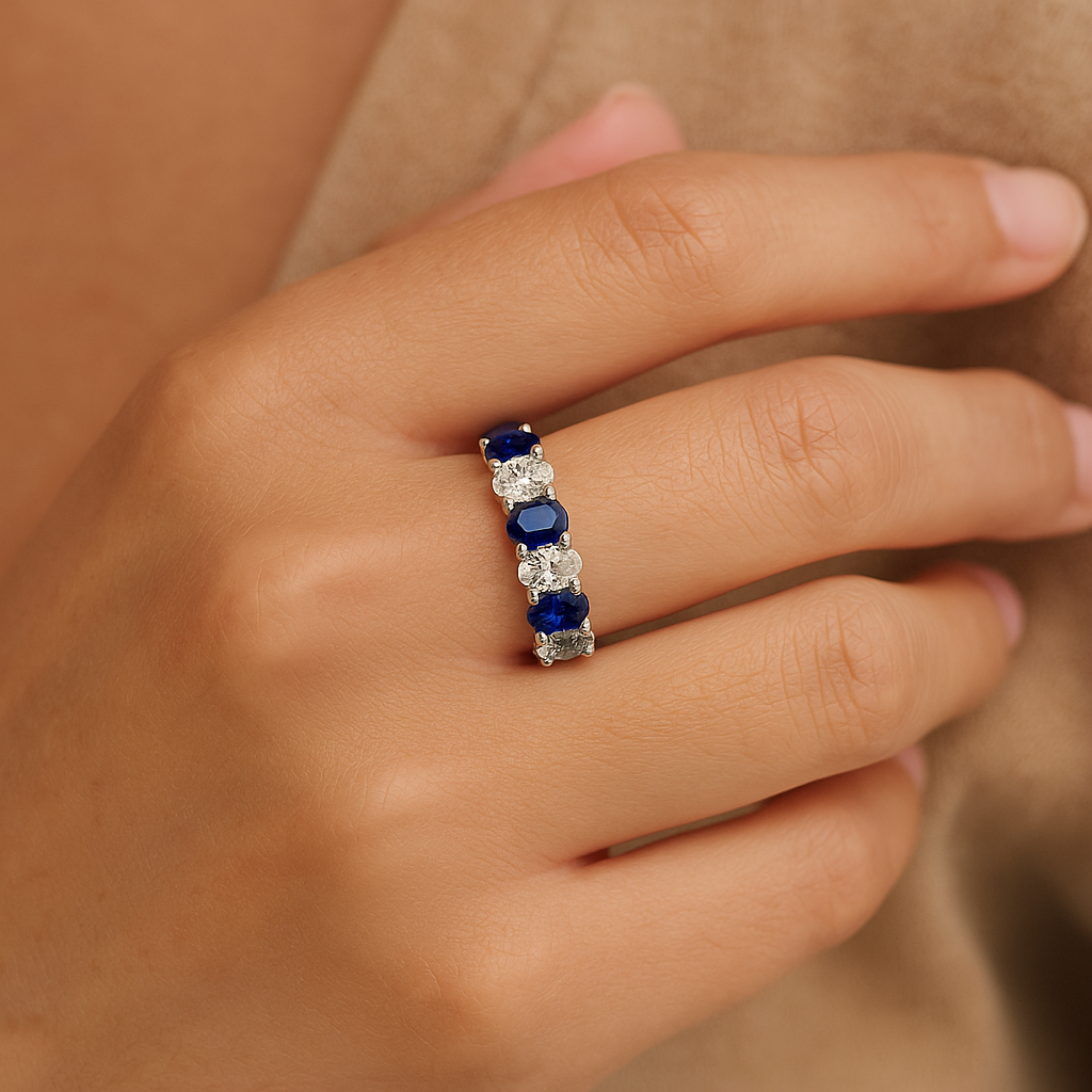 Sapphire & Diamond Anniversary Band 